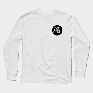 Small Chest Your Logo Here Funny Minimalist Joke Tshirt Long Sleeve T-Shirt